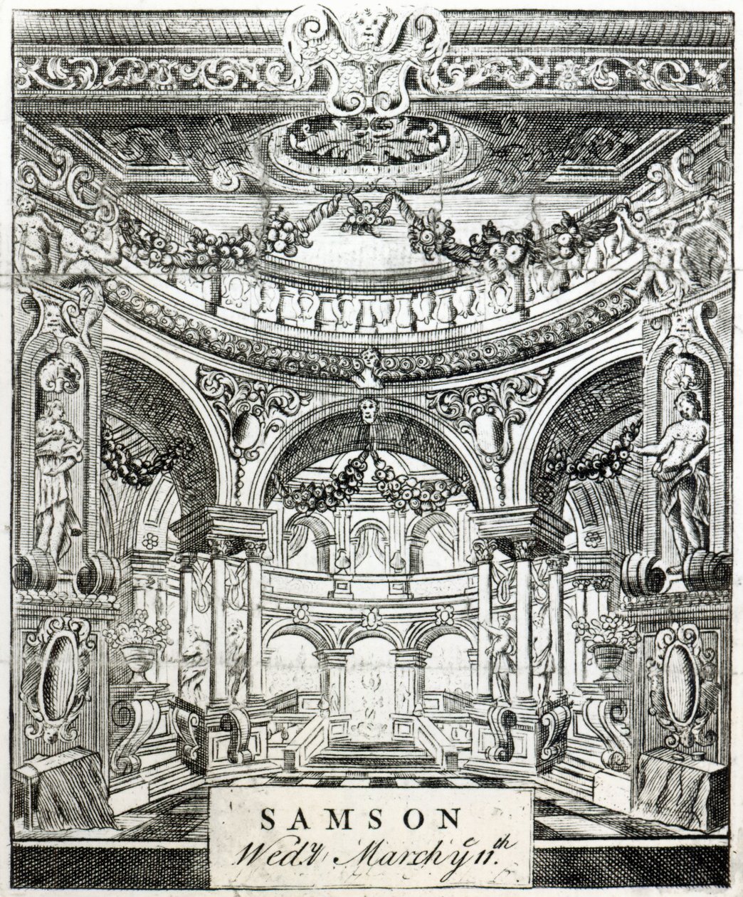 Pääsylippu Händelin oratorioon "Samson", 11. maaliskuuta 1743 tekijältä English School