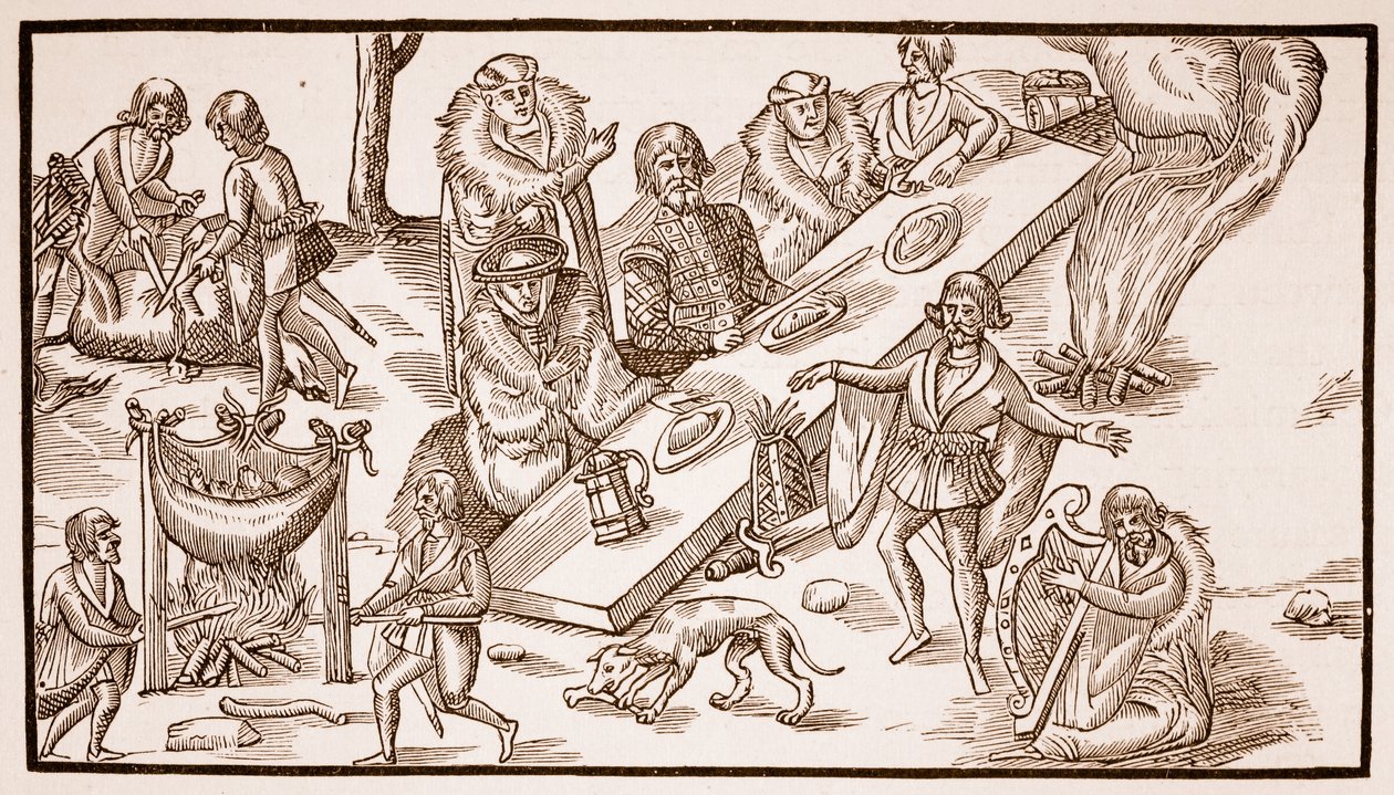 Irlantilainen juhla, 1581 (seepiakuva) tekijältä English School