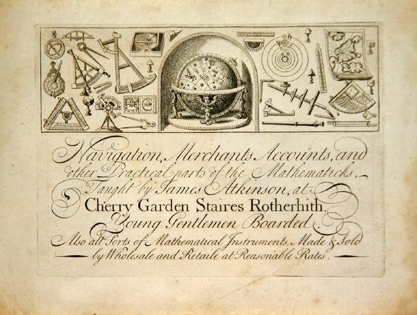 Varhainen Lontoon kauppakortti, n. 1720 (litho) tekijältä English School
