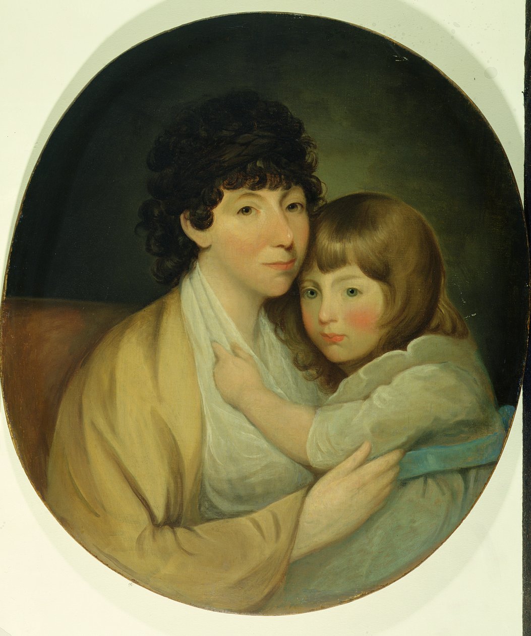 Anna Maria White (rouva Charles Trench) ja lapsi (öljy kankaalle) tekijältä English School