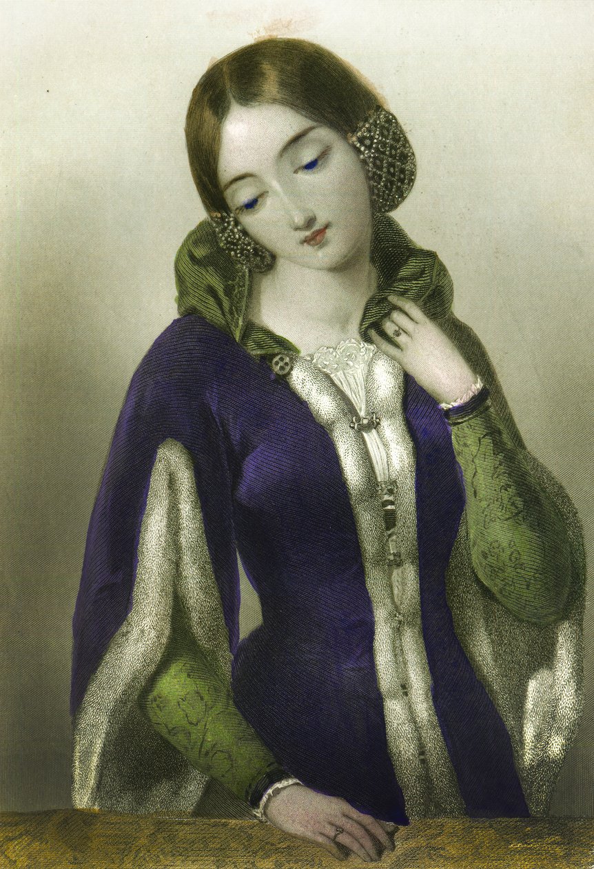 Anne of Bohemia, kuningatar Richard II:lle, paina Henry G. Bohn, 1856 tekijältä English School