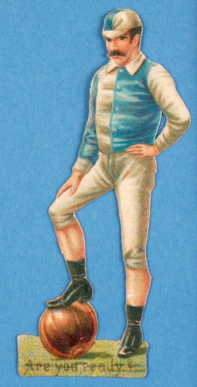 Oletko valmis?, leikkaus jalkapalloilijasta, 1880-90-luvut tekijältä English School
