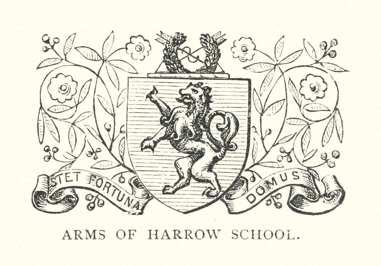 Harrow Schoolin vaakuna (kaiverrus) tekijältä English School