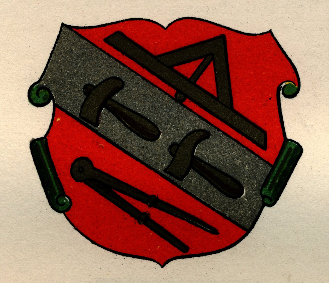 Arms of the Stone Masons of Strasburg, The History of Freemasonry, osa II, julkaisija Thomas C. Jack, Lontoo, 1883 tekijältä English School