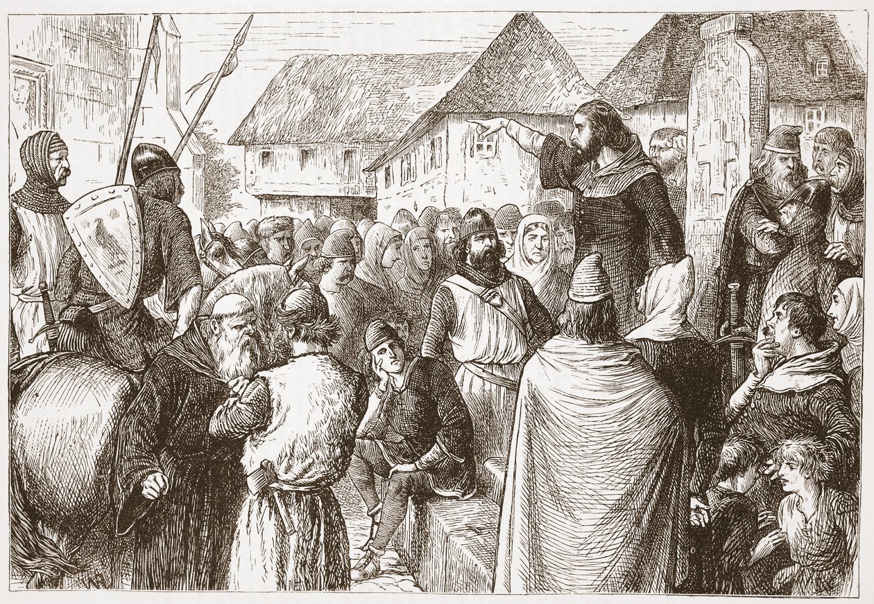 Arnold of Brescia Saarnaa, kuvitus James Aitken Wylien (1808-1890) teoksesta The History of Protestantism, pub. 1878 tekijältä English School