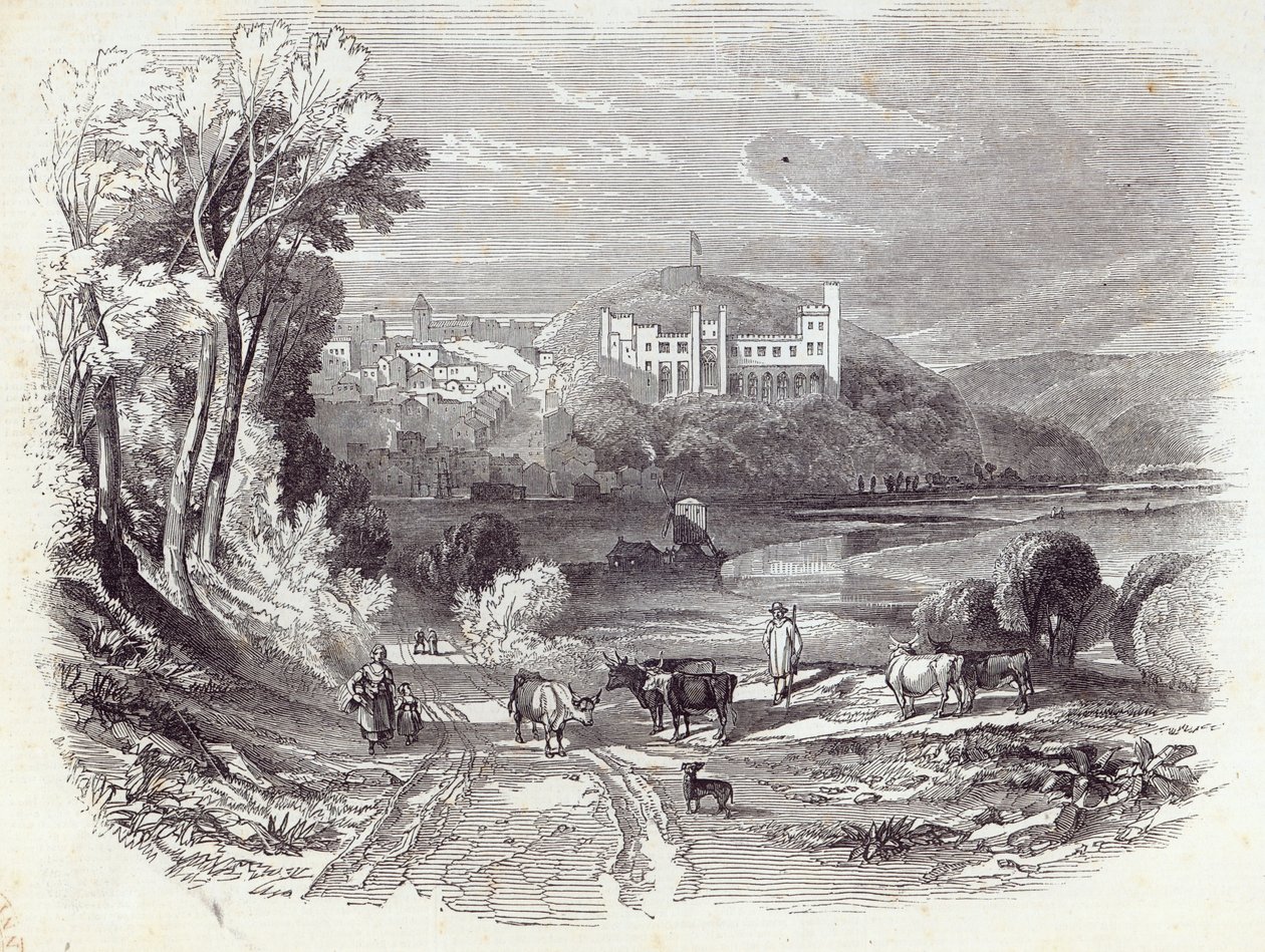 Arundelin linna ja kaupunki, "The Illustrated London News", 20. syyskuuta 1845 (kaiverrus) tekijältä English School