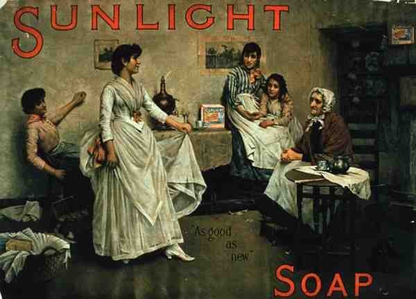 "Ys Good As New", mainos "Sunlight Soap" (väri litho) tekijältä English School