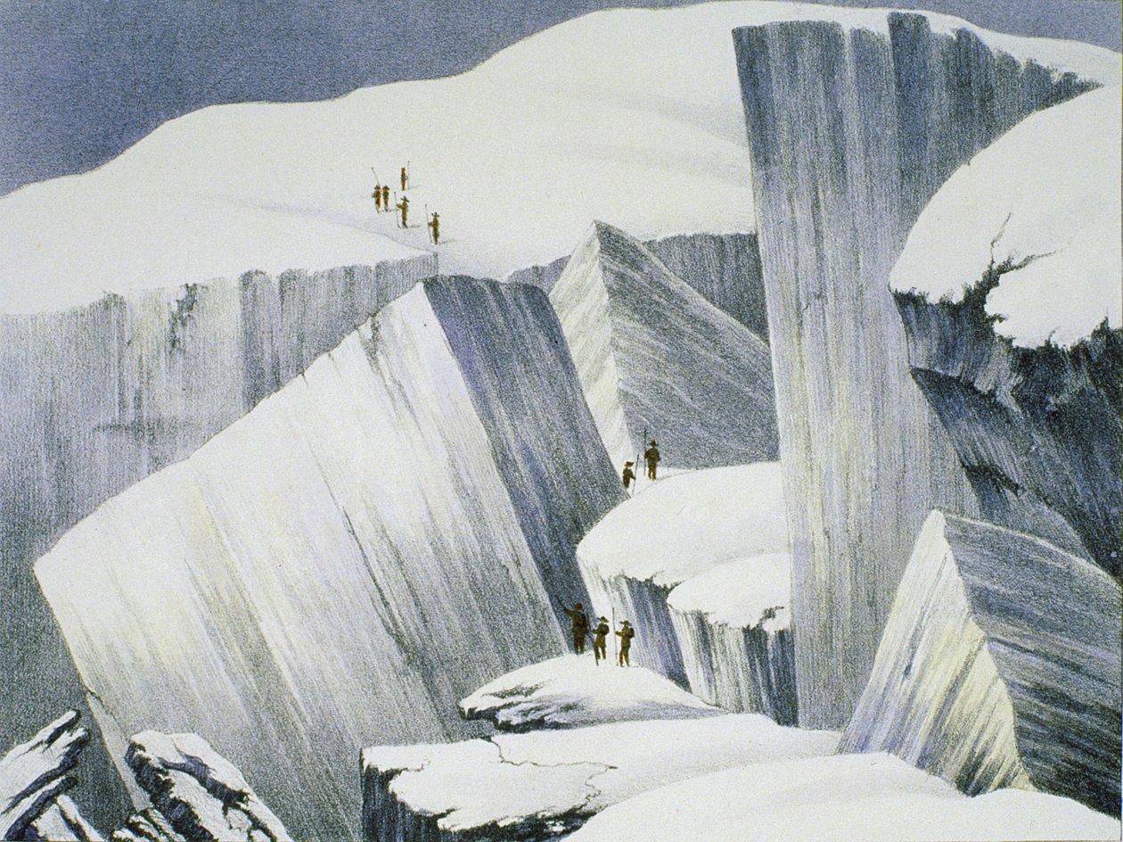 Ascending a Cliff, Charles Fellowsin (1799-1860) kertomuksesta noususta Mont Blancin huipulle, julkaistu 1827 tekijältä English School