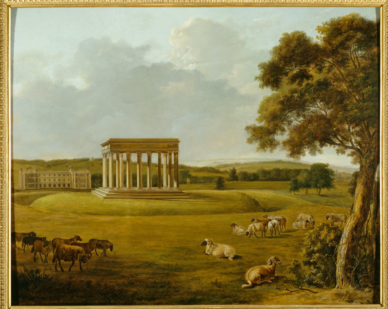Audley End ja Concordin temppeli (öljy kankaalle) tekijältä English School