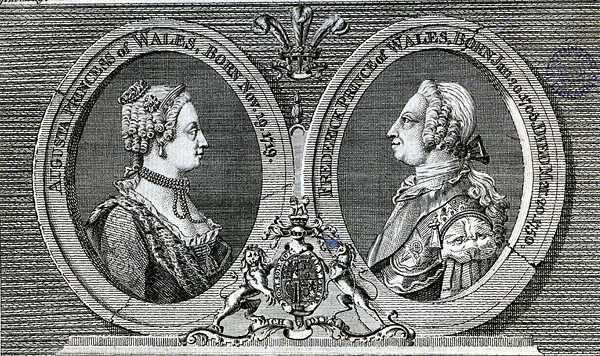 Augusta, Walesin prinsessa (1719-72) ja Frederick Louis, Walesin prinssi (1707-51), muistomerkki Gentleman