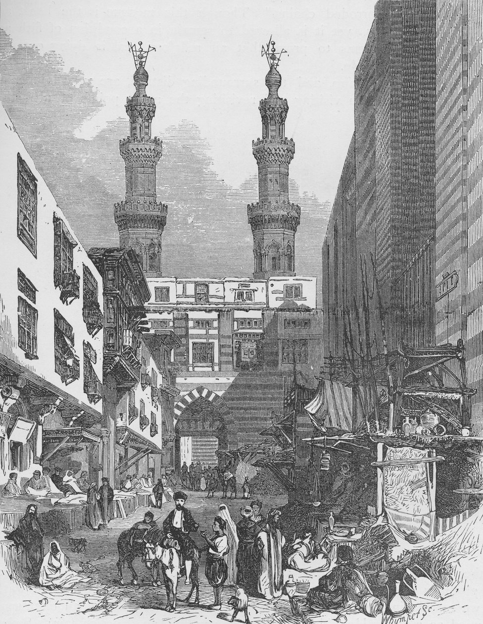 Bab El-Mutawellee, Kairo, kaiverrus Josiah Wood Whymper (1813-1903) tekijältä English School