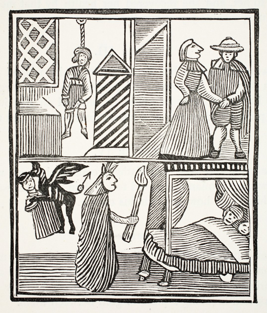 Batemans Tragedy, kuvitus John Ashtonin kirjasta Chap-books of the Eightenth Century, pub. 1882 tekijältä English School