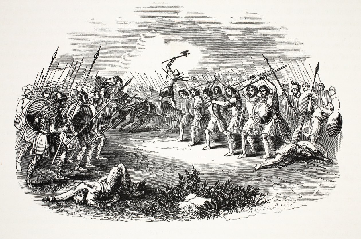 Battle of Rhuddlan Marsh, pubi. 1800-luku (teräskaiverrus) tekijältä English School