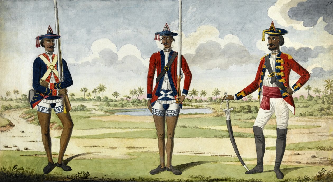 Bengalin armeijan joukot, n. 1785 tekijältä English School