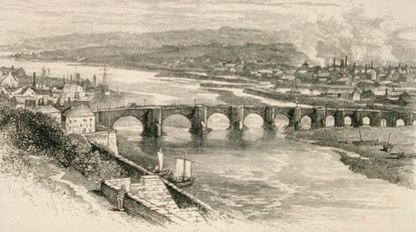 Berwick-upon-Tweed, Northumberland, vuonna 1880, Religious Tract Societyn julkaisemasta Scottish Picturesistä tekijältä English School