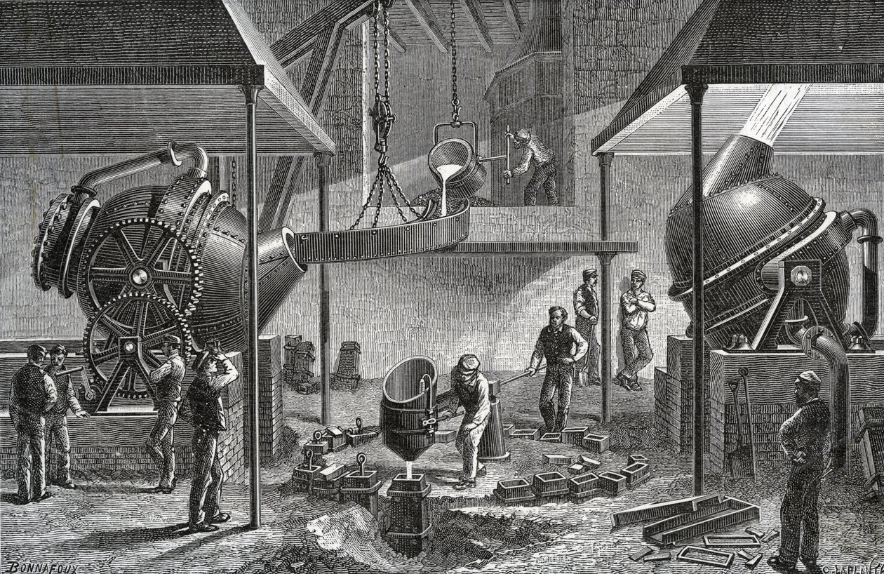 Bessemer-prosessi, Steel Works, Sheffield tekijältä English School