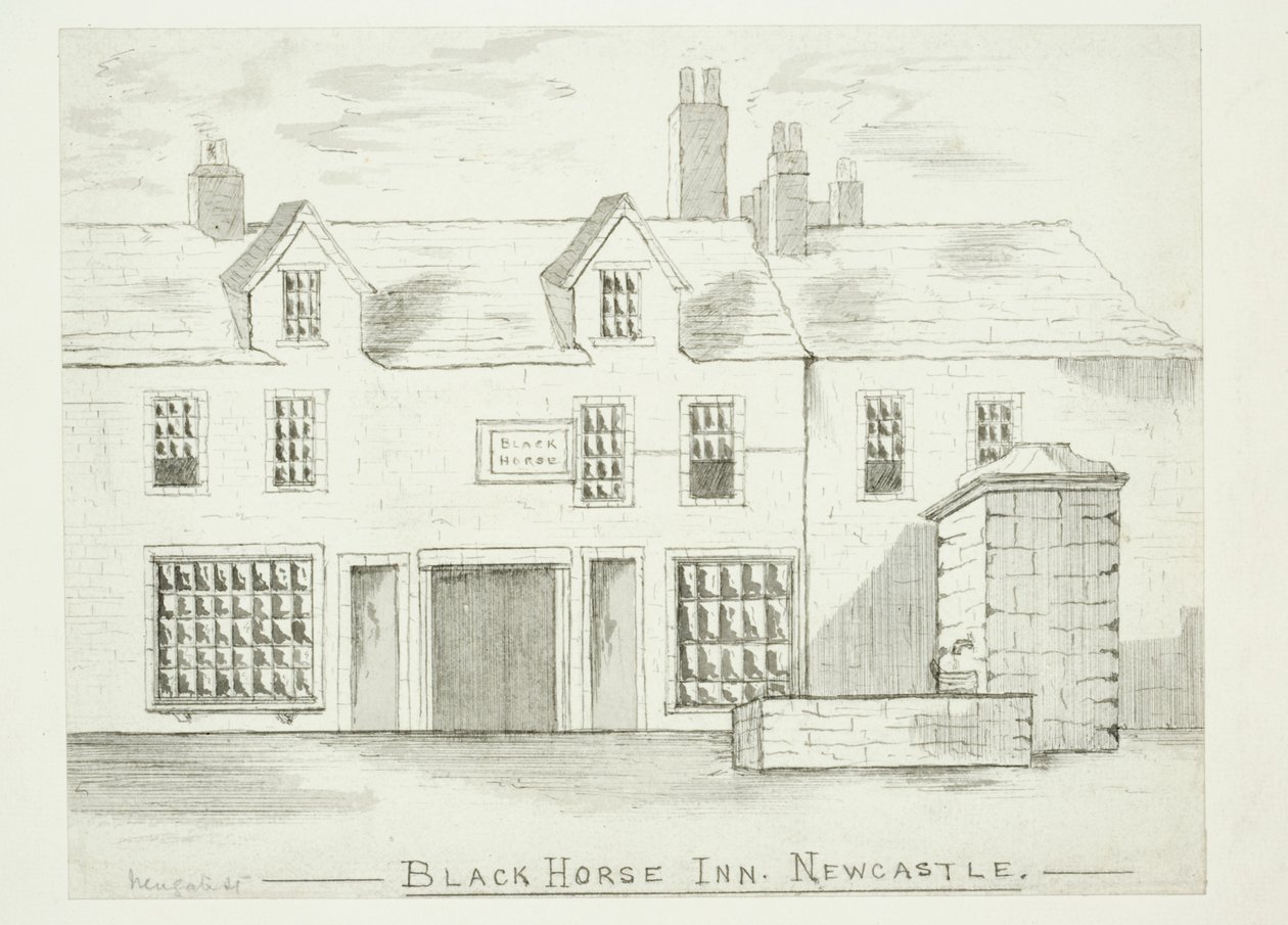 Black Horse Inn, Newcastle upon Tyne (muste (pesu) ja kynä ja muste paperille) tekijältä English School