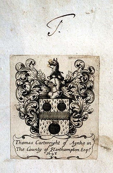 Aynhon Thomas Cartwrightin (1671-1748) kirjakilpi tekijältä English School