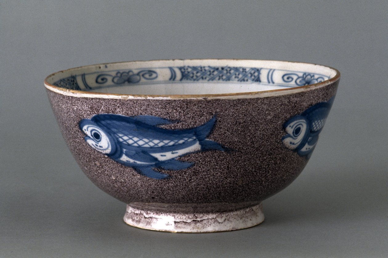 Kulho, c. 1745-1760 (tinalasitetut keramiikka) tekijältä English School
