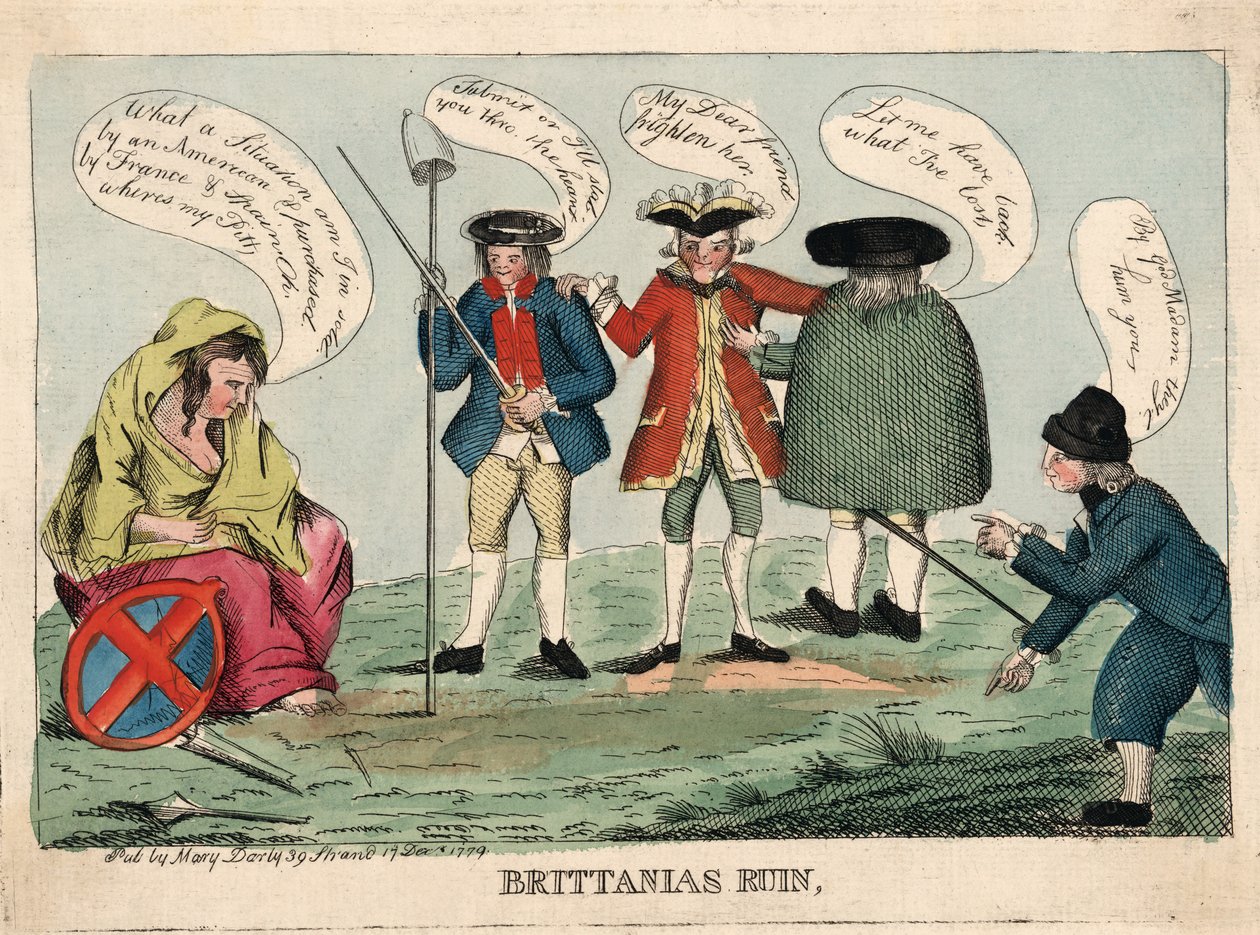 Britannian rauniot, pubi. 1779 (käsinvärinen kaiverrus) tekijältä English School
