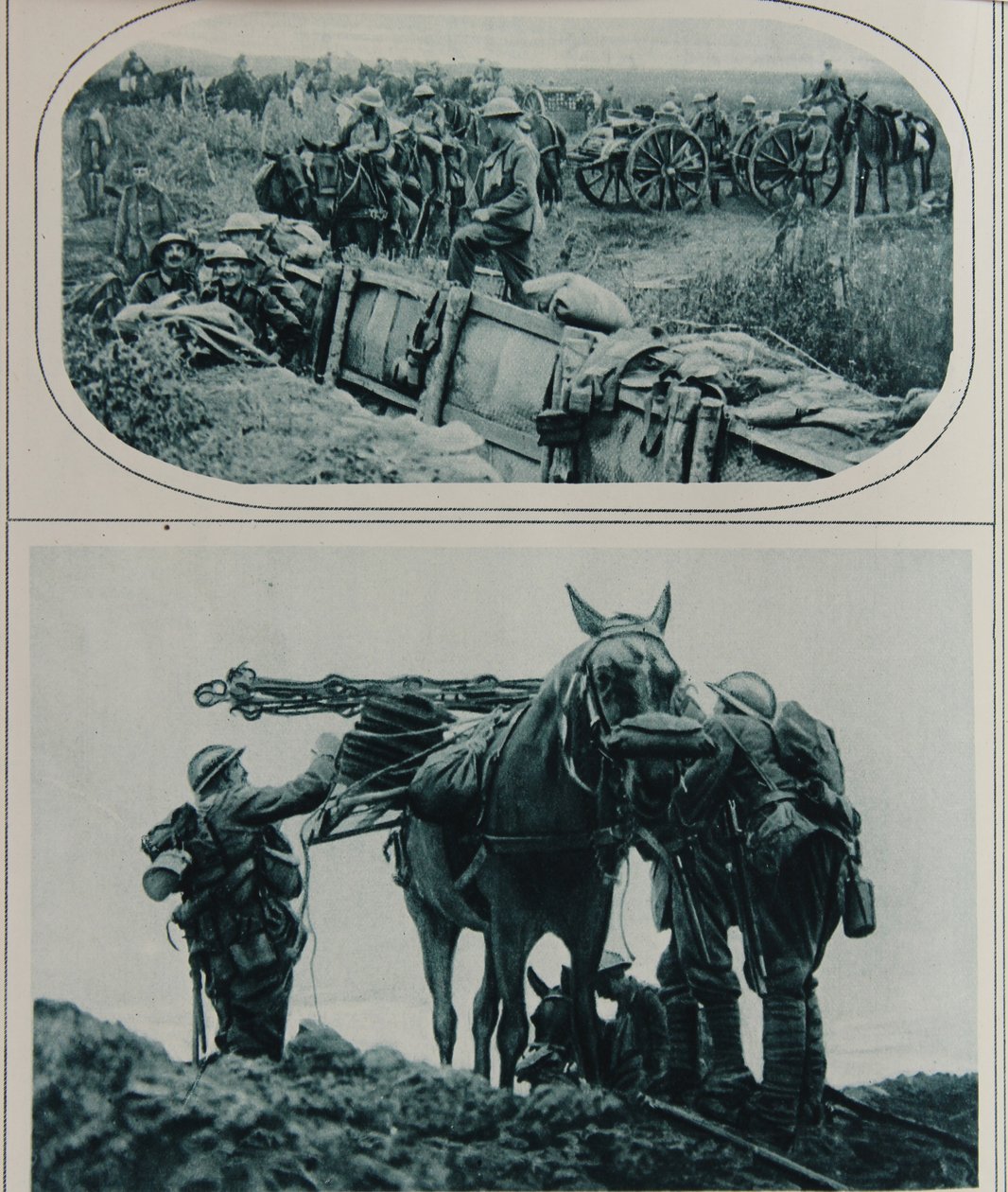 Brittiläiset tykkimiehet hevoshevosineen, Flanderi, elokuu 1917 tekijältä English School