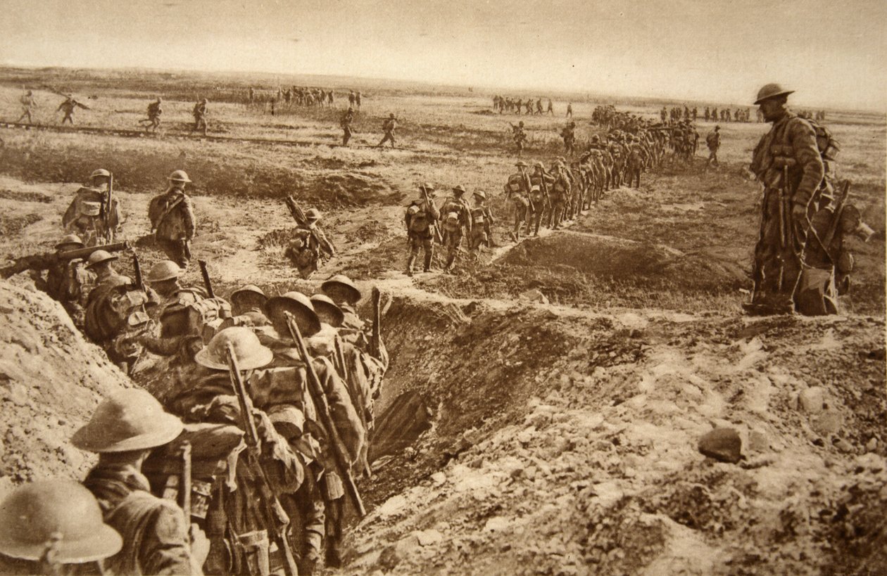 Brittijalkaväki etenee eteenpäin Cambrailla 1914-1919 tekijältä English School