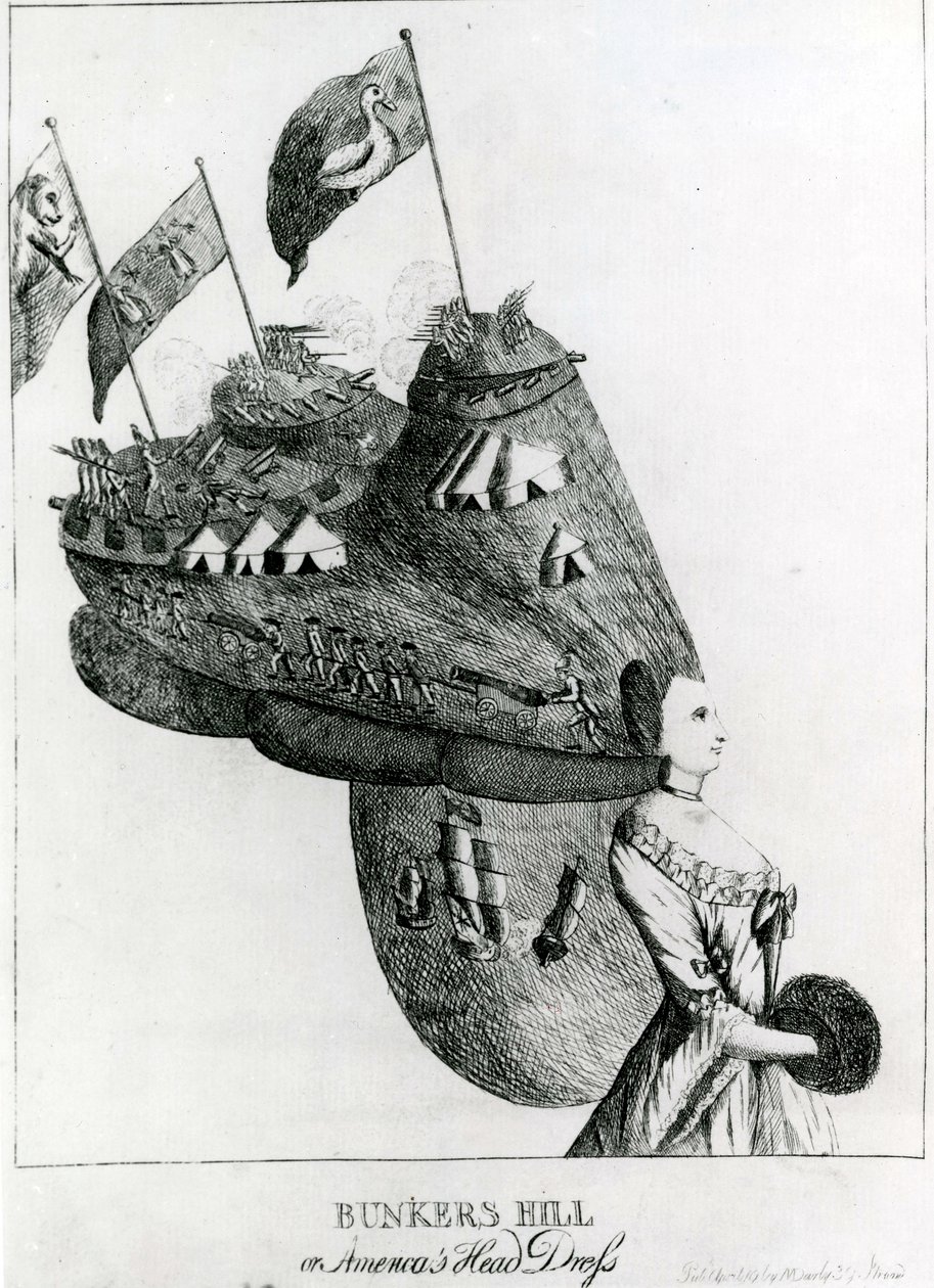 Bunkers Hill tai Americas Head Dress, 1776 tekijältä English School