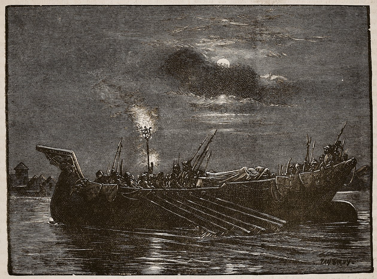Kuningas Henryn hautaaminen, kuvitus Cassells Illustrated History of Englandista (seepiakuva) tekijältä English School