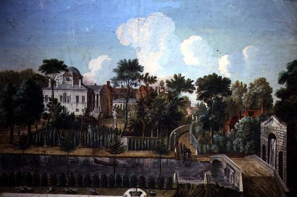 Burlington House, Chiswick, suunnittelija William Kent (1685-1748) 1725-36 (värikaiverrus) tekijältä English School