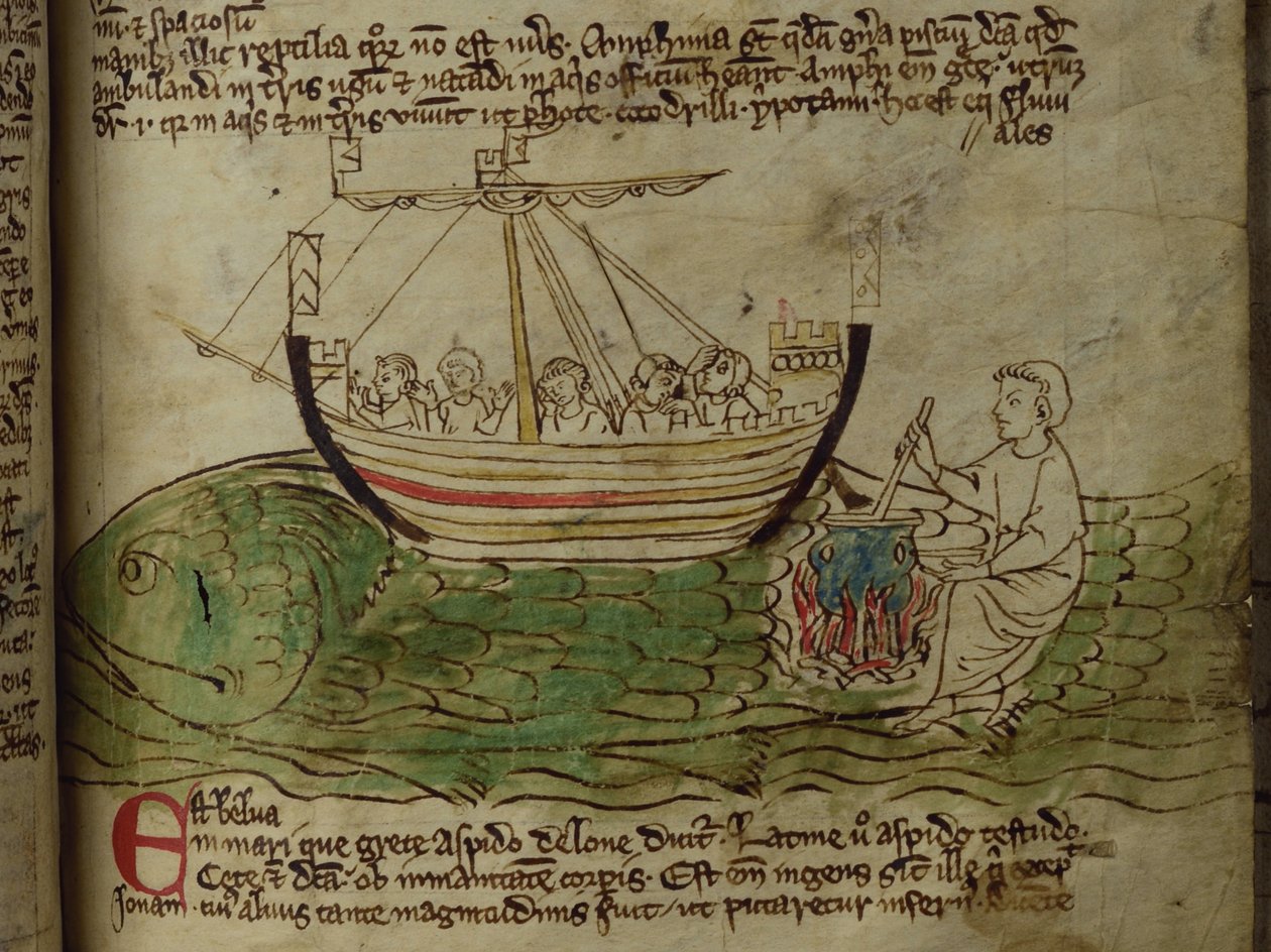 CCA-LitMs/D/10 fol. 30r Whale, Bestiarysta tekijältä English School