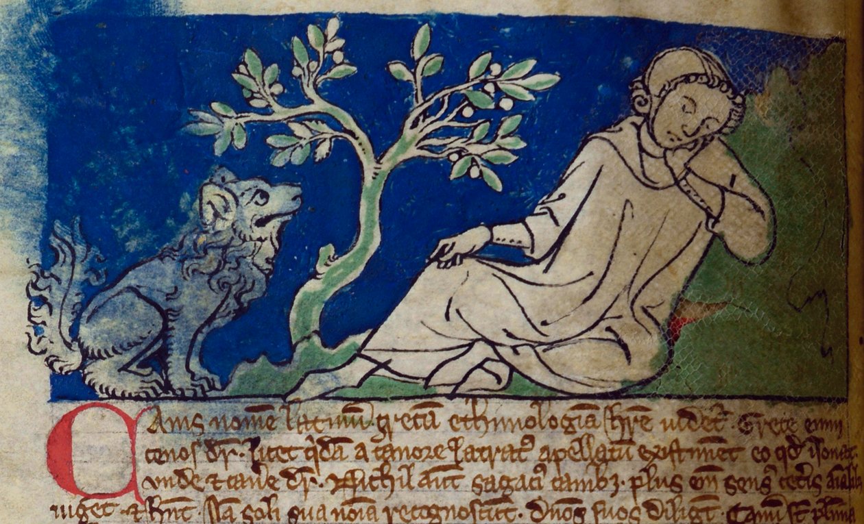 CCA-LitMs/D/10 fol. 5v Dog, Bestiarysta tekijältä English School