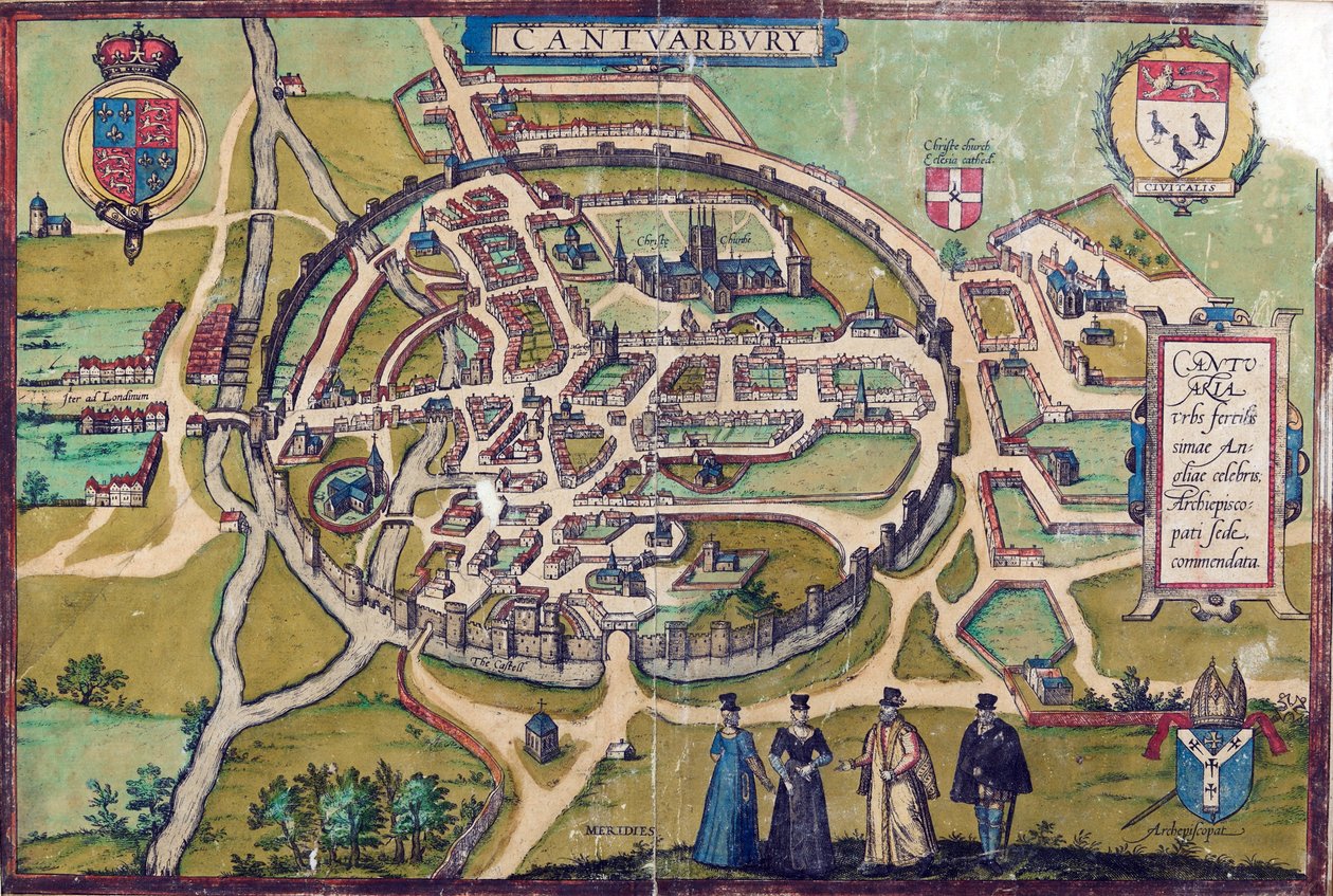 CCA-PRIINDRAW/3/A/1 Canterburyn kartta, c1588 tekijältä English School