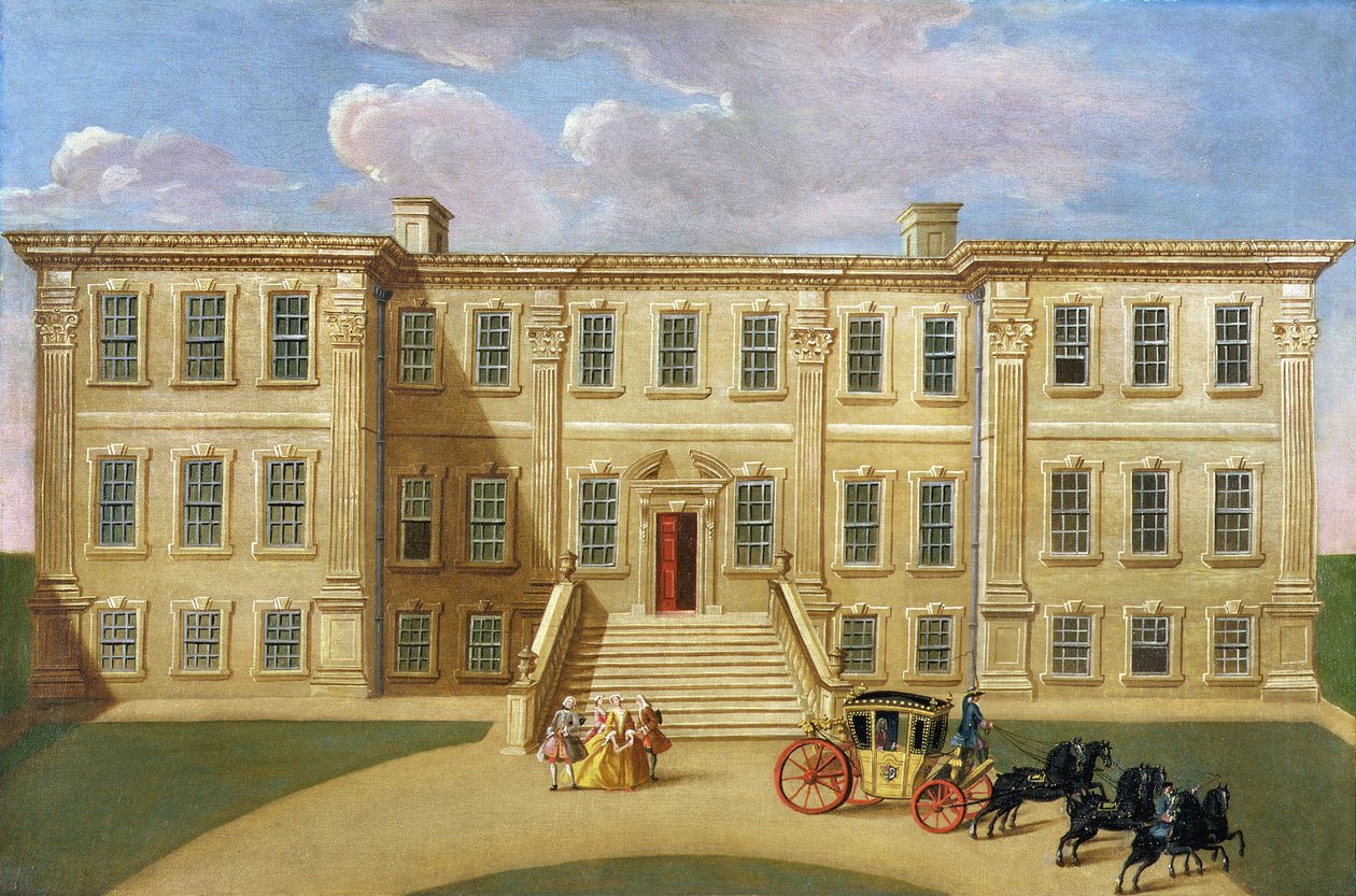Calke Hall, Derbyshire, Sir Henry Harpurin kotipaikka, Baronet, n. 1734 tekijältä English School