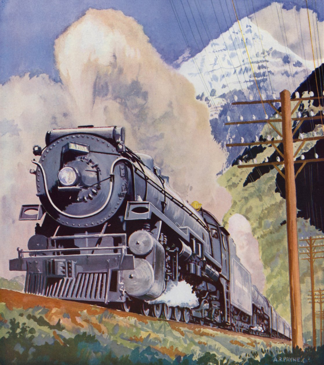 Canadian Pacific Railways "Dominion" Kalliovuorilla (värilitografia) tekijältä English School