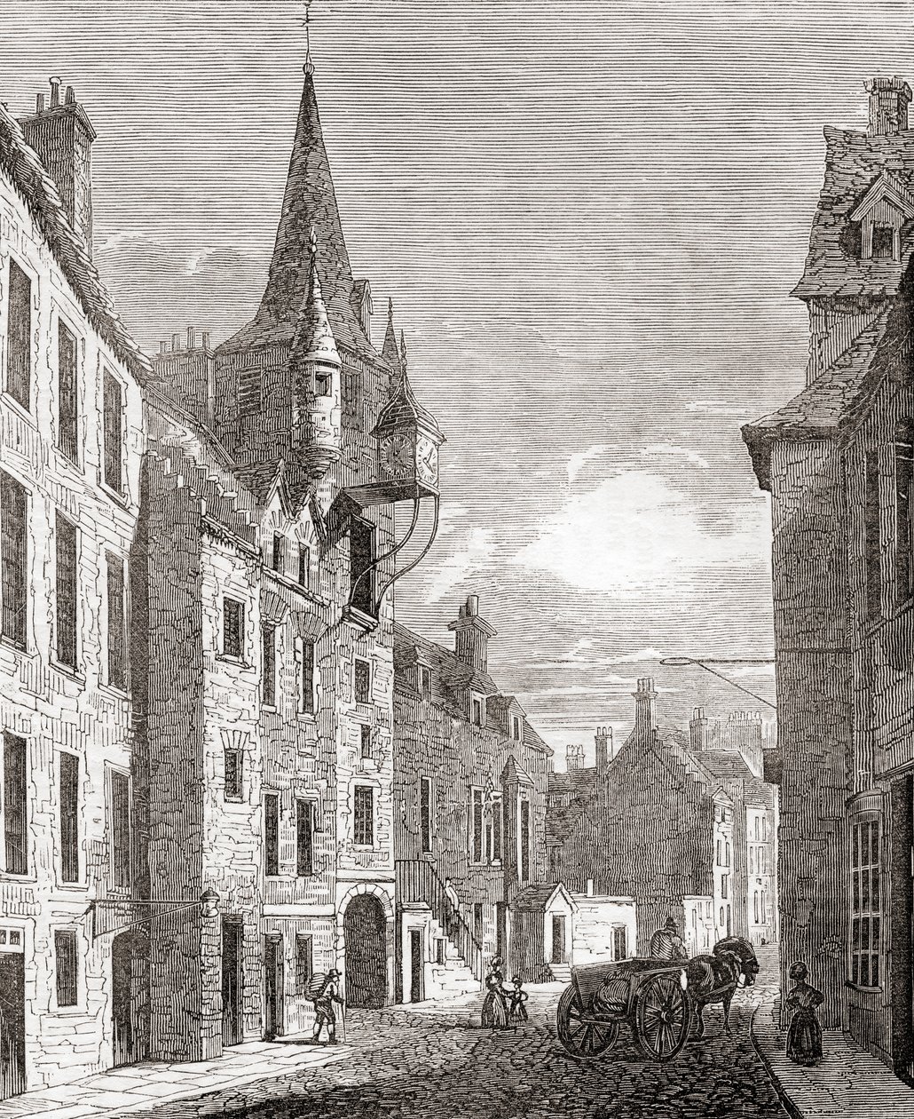 Canongate Jail, Edinburgh, Skotlanti, vanhasta Englannista: Kuvamuseo, pubi. 1847 tekijältä English School