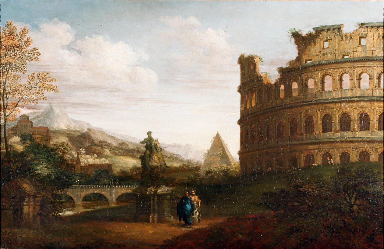 Capriccio-näkymä Forum Romanumille, noin 1760 tekijältä English School