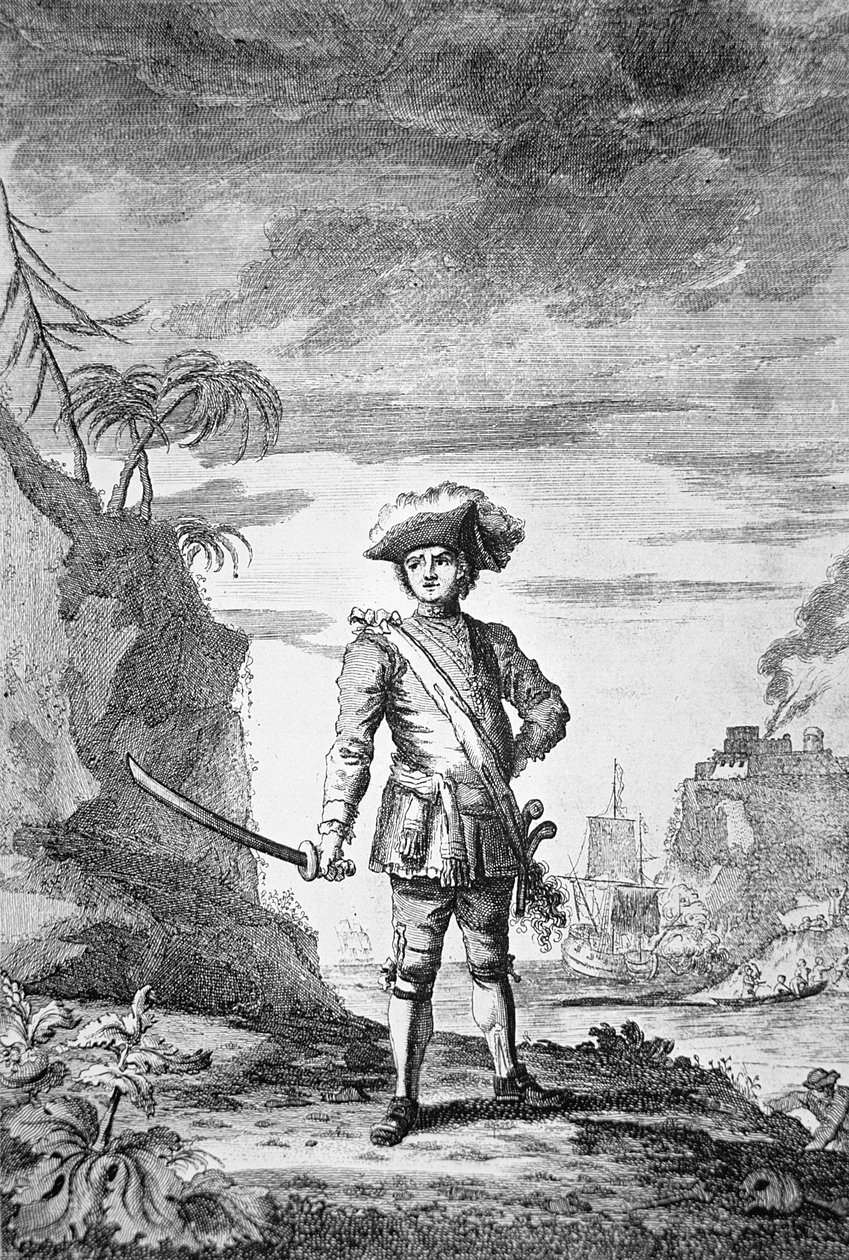 Kapteeni Bartholomew Roberts, kaiverrus James Basire tekijältä English School