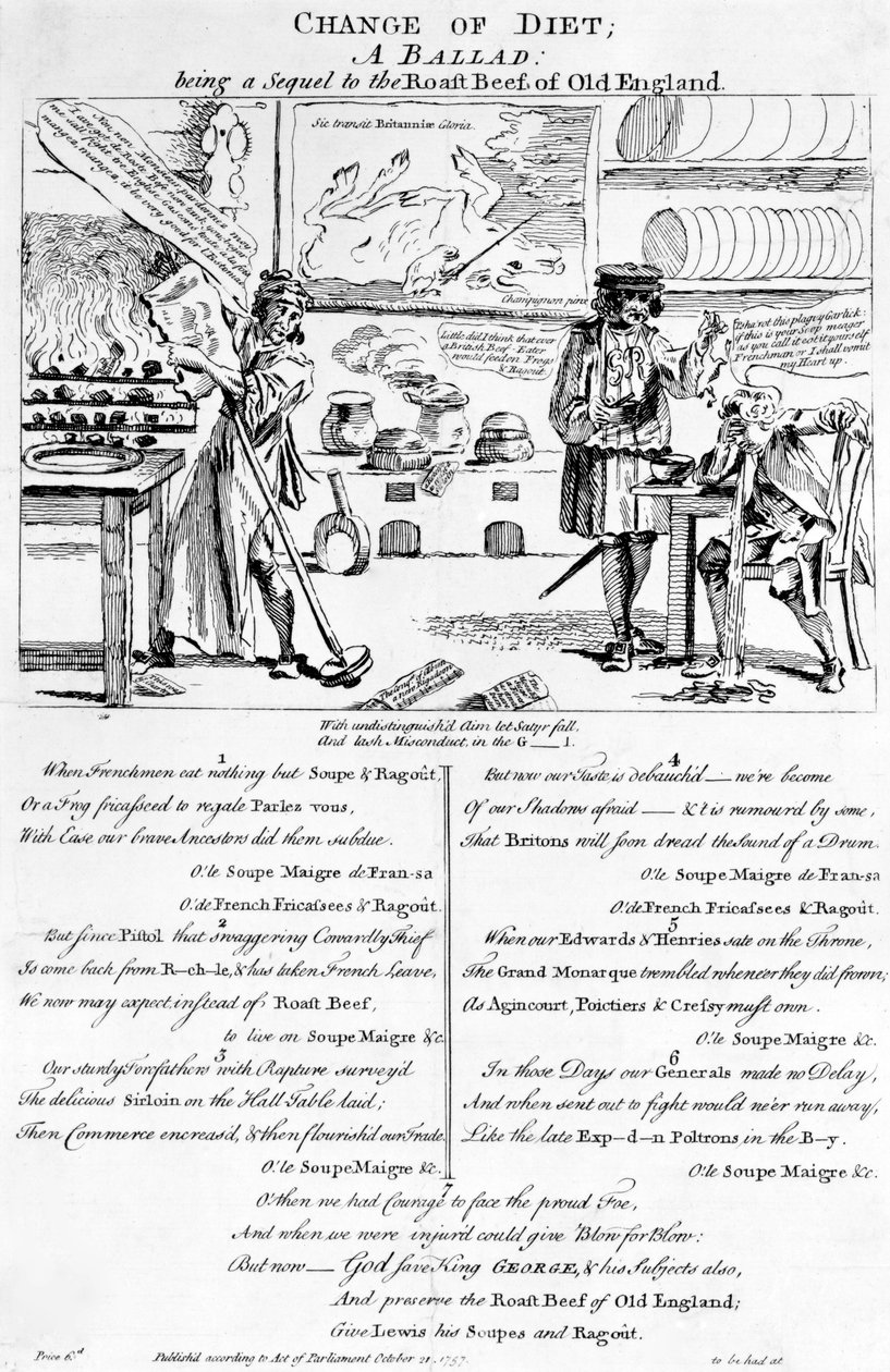 Ruokavalion muutos, Balladi, 1757 tekijältä English School
