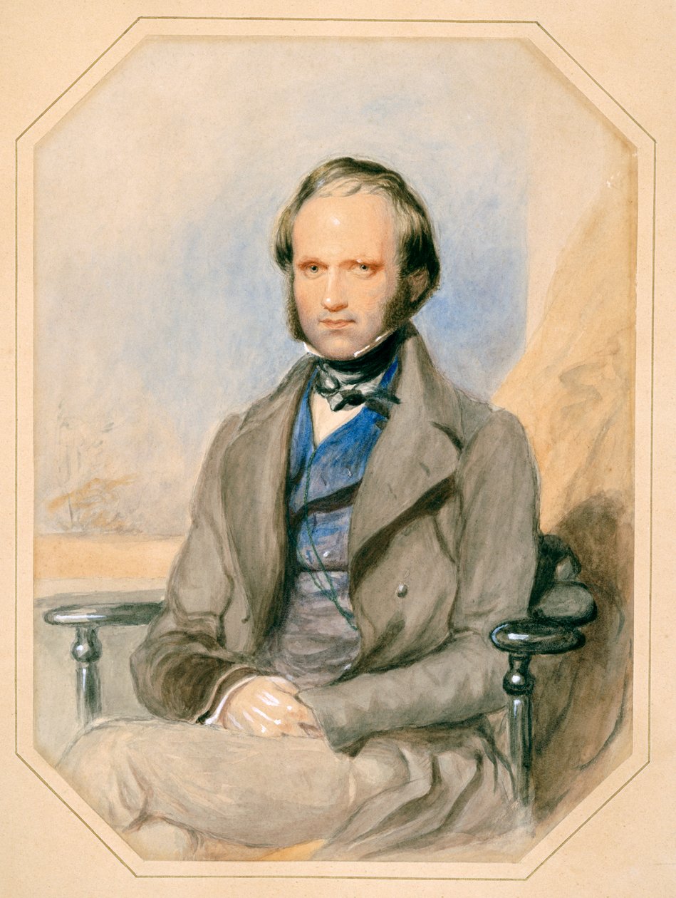 Charles Darwin (akvarelli paperille) tekijältä English School