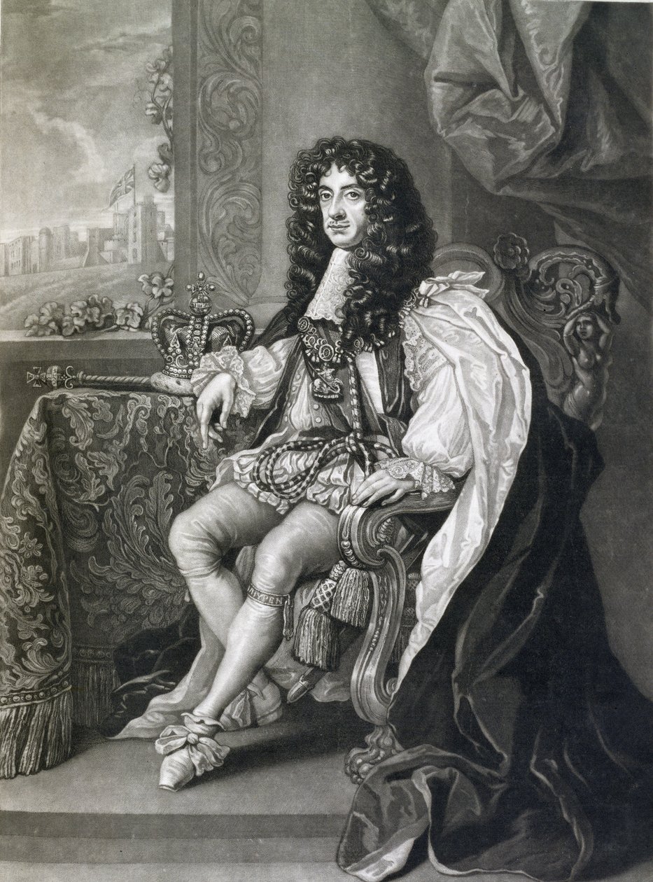 Charles II (1630-85), kaiverrus Charles Turner (1773-1857) tekijältä English School
