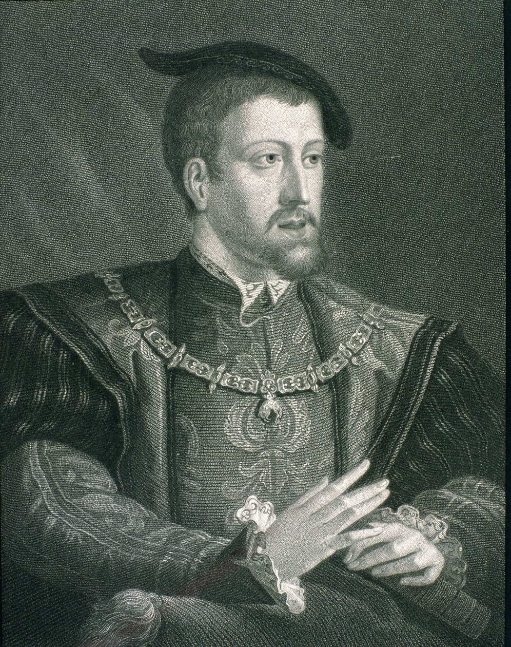 Kaarle V (1500-58) Pyhän saksalaisroomalaisen keisarin ja Espanjan kuninkaan muotokuvagalleria, julkaistu 1833. tekijältä English School