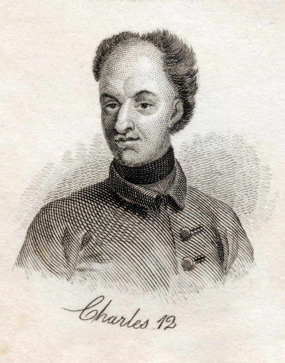 Kaarle XII, Ruotsin kuningas, Crabbs Historical Dictionarysta, julkaistu 1825 tekijältä English School
