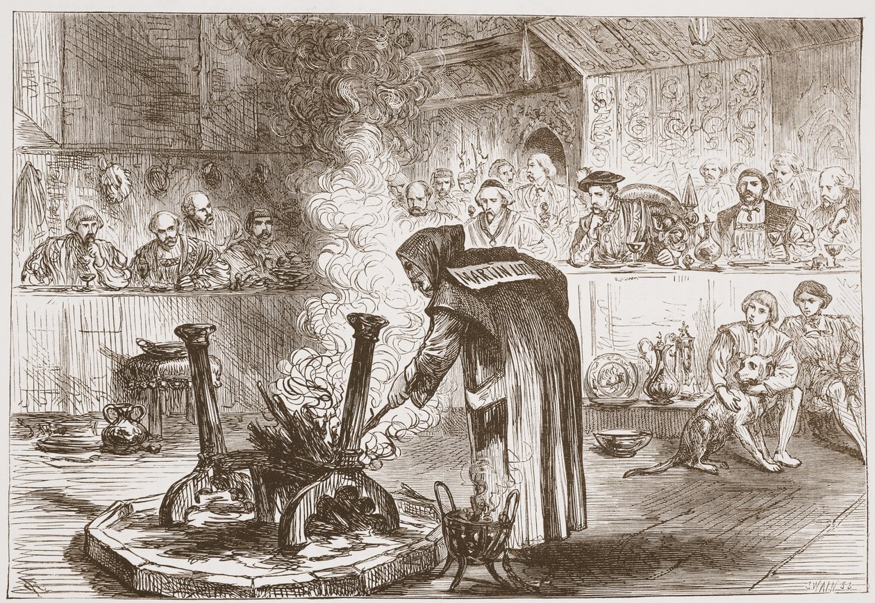 Charles näkee naamioiden leikin, kuvituksen James Aitken Wylien (1808-1890) teoksesta The History of Protestantism, pub. 1878 tekijältä English School