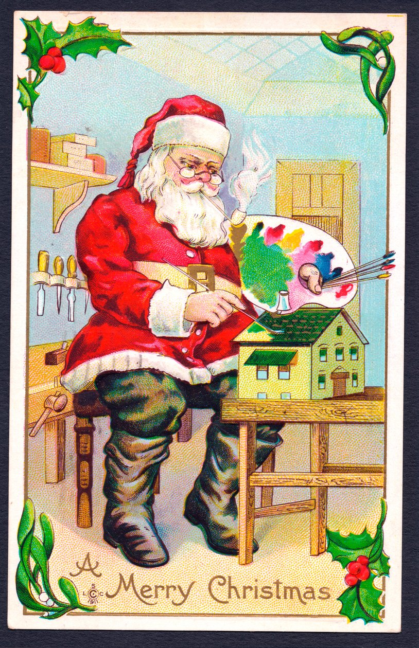 Joulupostikortti, n. 1907 tekijältä English School