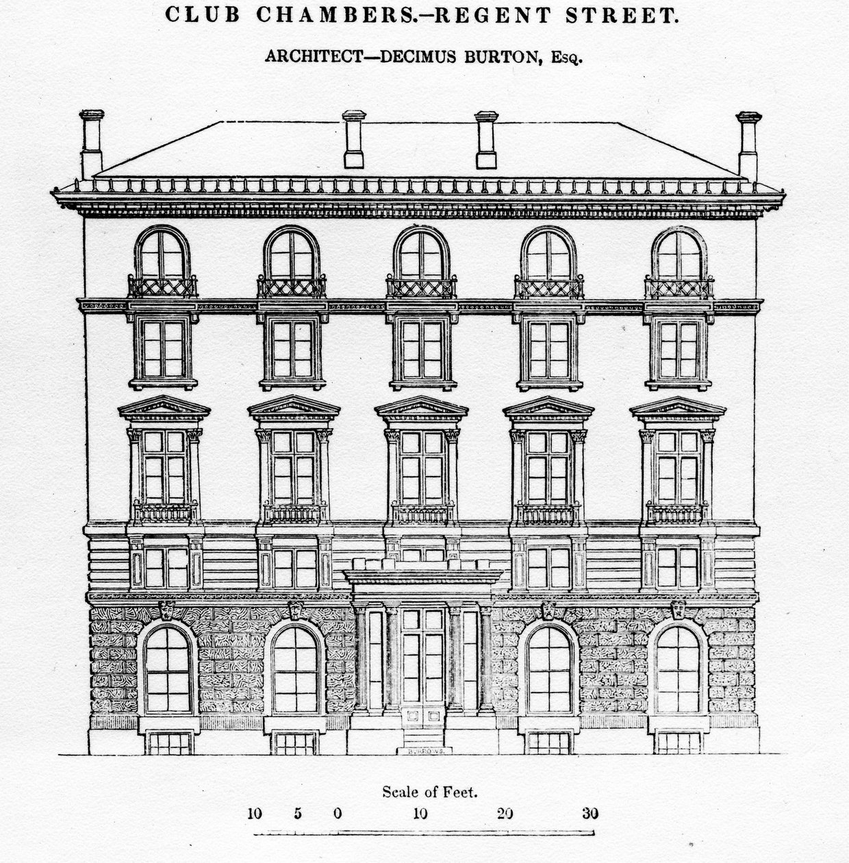 Club Chambers, Regent Street, 1839 tekijältä English School