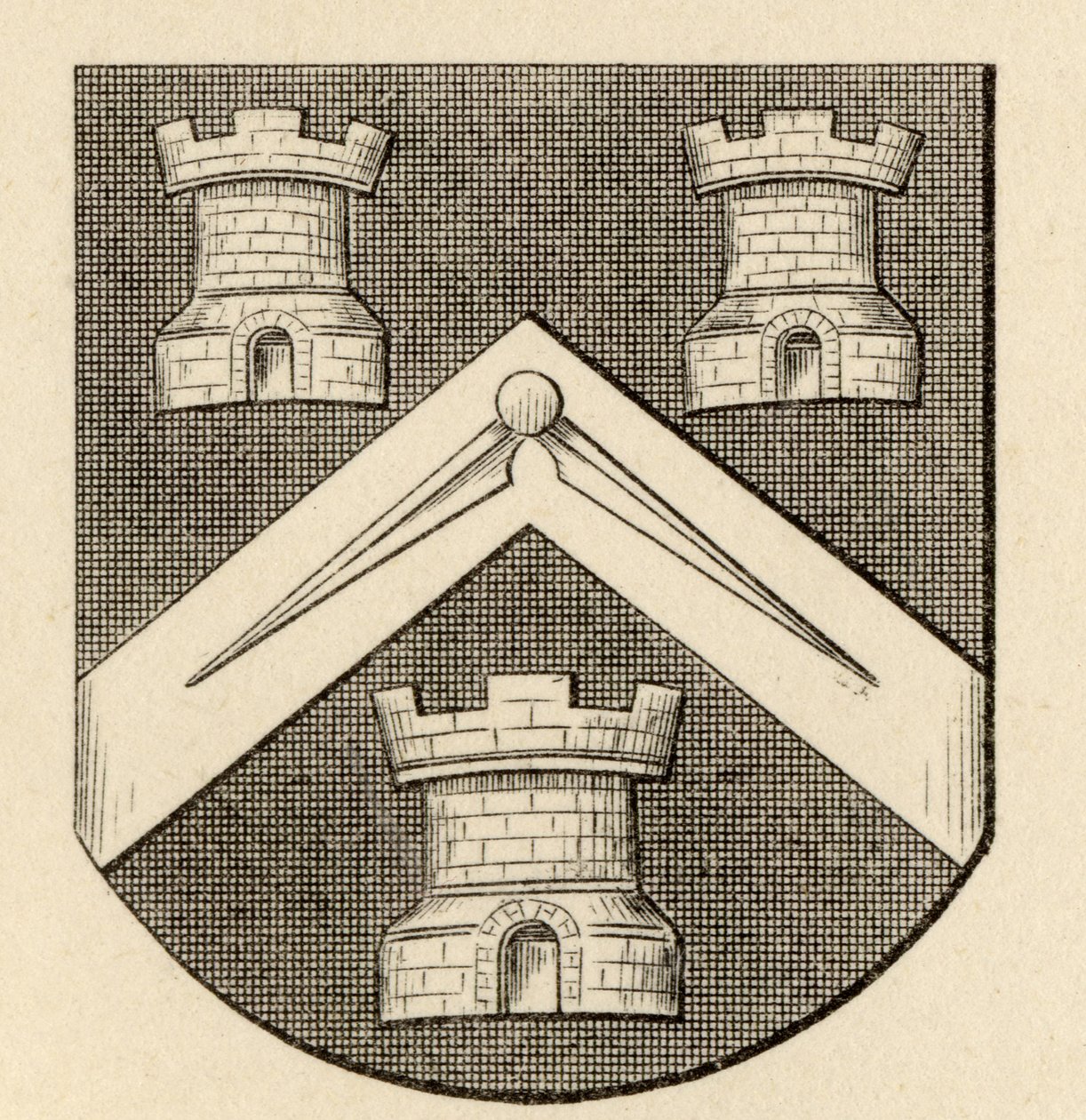 Vapaamuurarikomppanian vaakuna, teoksesta "The History of Freemasonry, volume II", julkaissut Thomas C. Jack, Lontoo, 1883. tekijältä English School