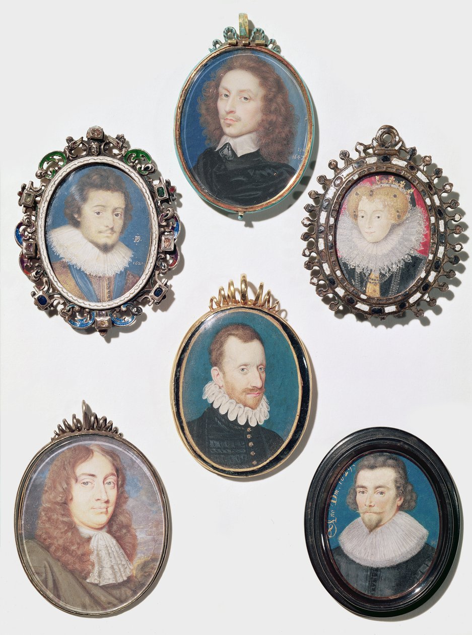 Miniatyyrikokoelma, LtoR, ylärivi: Frederich V (1596-1632) Ruhtinas Palatine, Böömin kuningas tekijältä English School