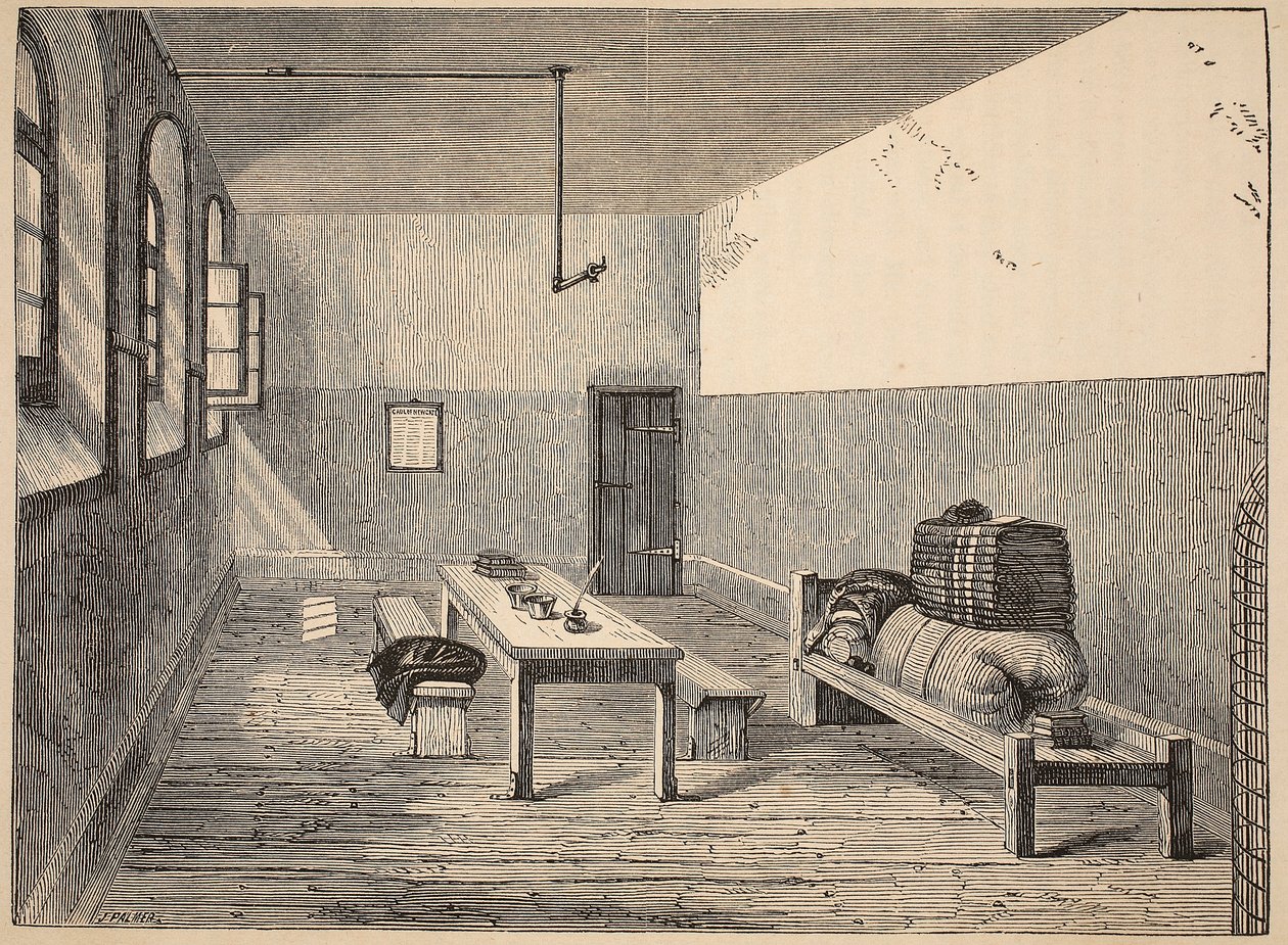 Condemned Cell, Newgate, kuvitus Lontoon rikosvankiloista ja Henry Mayhew