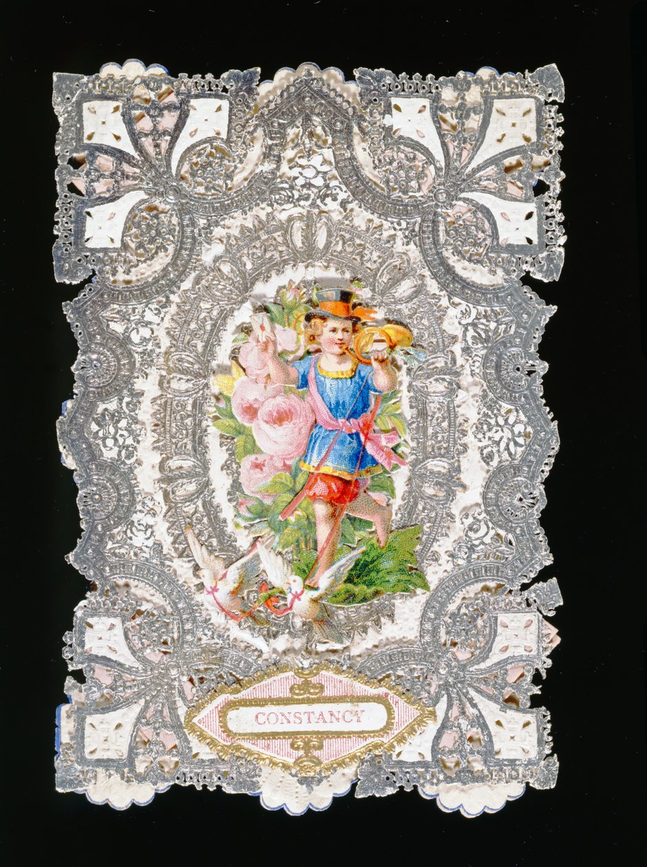 Constantancy, ystävänpäiväkortti, n.1860 (värilitho paperilla) tekijältä English School
