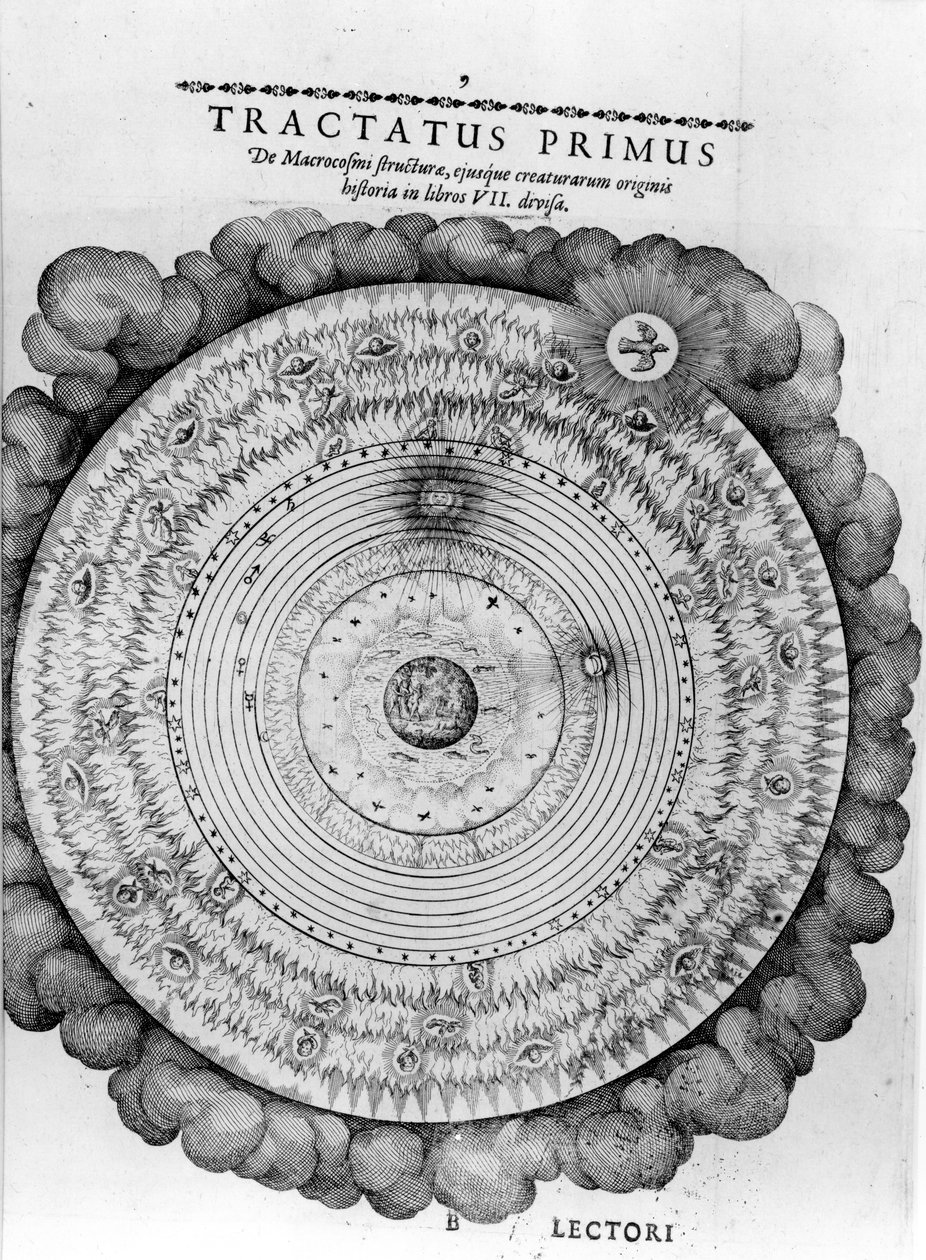 Kosmoksen rakentaminen, Robert Fluddin "Utriusque Cosmi Historia", 1619 tekijältä English School